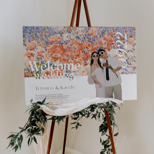 絵画のようなウェルカムボード｜お好きな写真で｜結婚式 ウェルカム