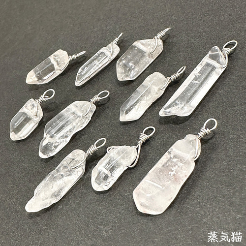 天然水晶チャーム 10個【天然石クリスタル ポイント ピアス イヤリング