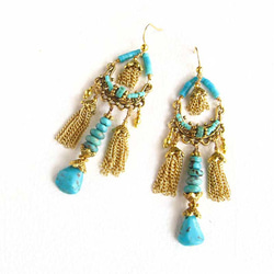 デリカビーズピアス/イヤリング ペールブルー ピアス（フック