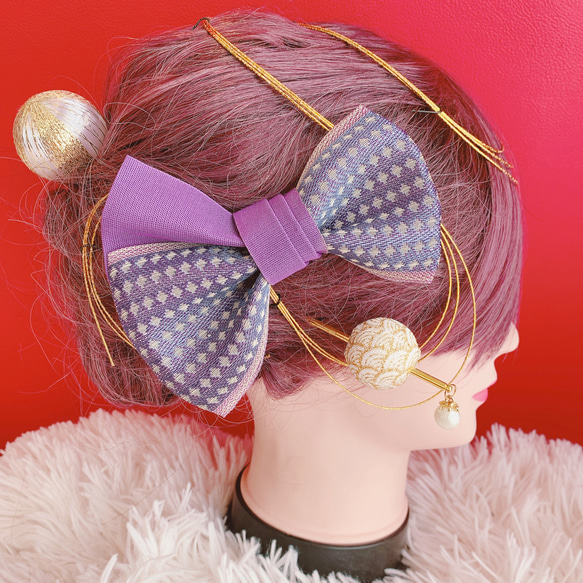 祭ヘア☆成人式髪飾り☆結婚式☆袴ヘア☆和装☆卒業式髪飾り☆畳縁  