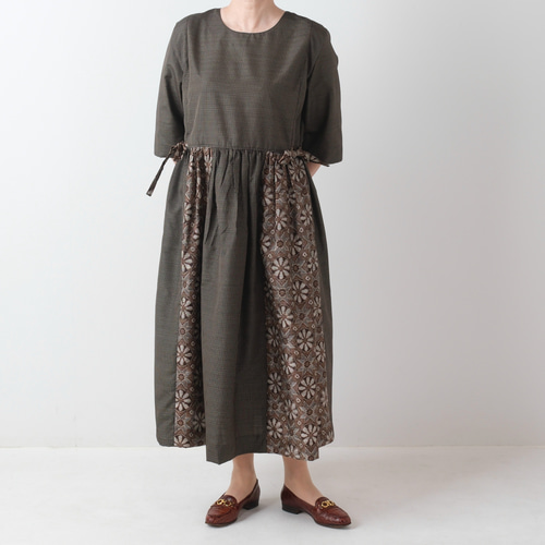 着物リメイク泥大島リメイクゆったりワンピース