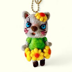 けろ様 うさぎさん羊毛フェルトストラップ おひげさして】植毛タイプ 羊毛フェルト うさぎ（Rロップ