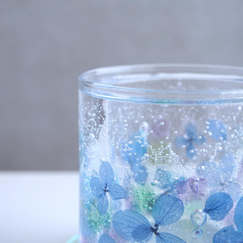 小雨】紫陽花キャンドルホルダーとティーライトジェルキャンドルの