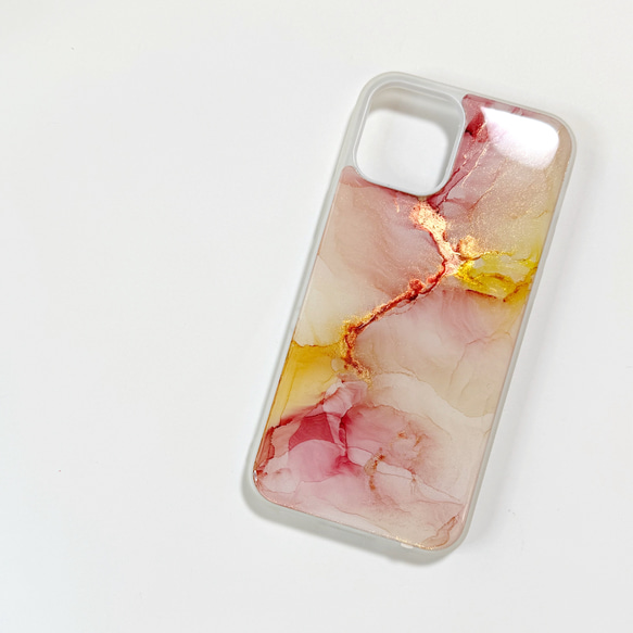 アルコールインクアートスマホケース/iPhoneケース【私だけの】 1枚目の画像