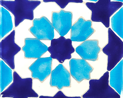 チュニジアタイル 濃淡のあるブルー ガルビ0721 その他インテリア雑貨