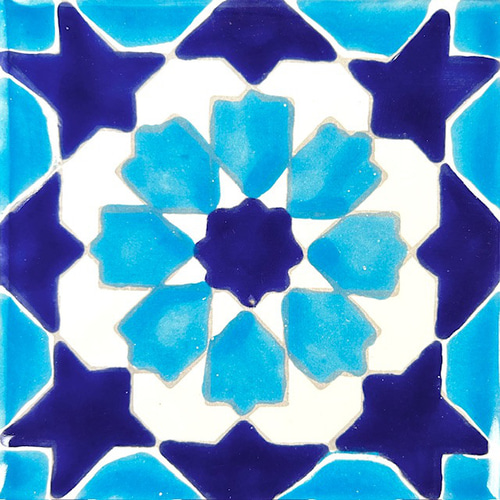 チュニジアタイル 濃淡のあるブルー ガルビ0721 その他インテリア雑貨