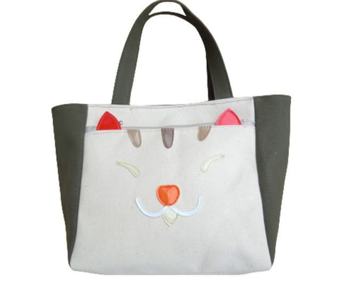 悪ガキ 猫柄トートバッグ 8号帆布 猫グッズ 好き おもしろ