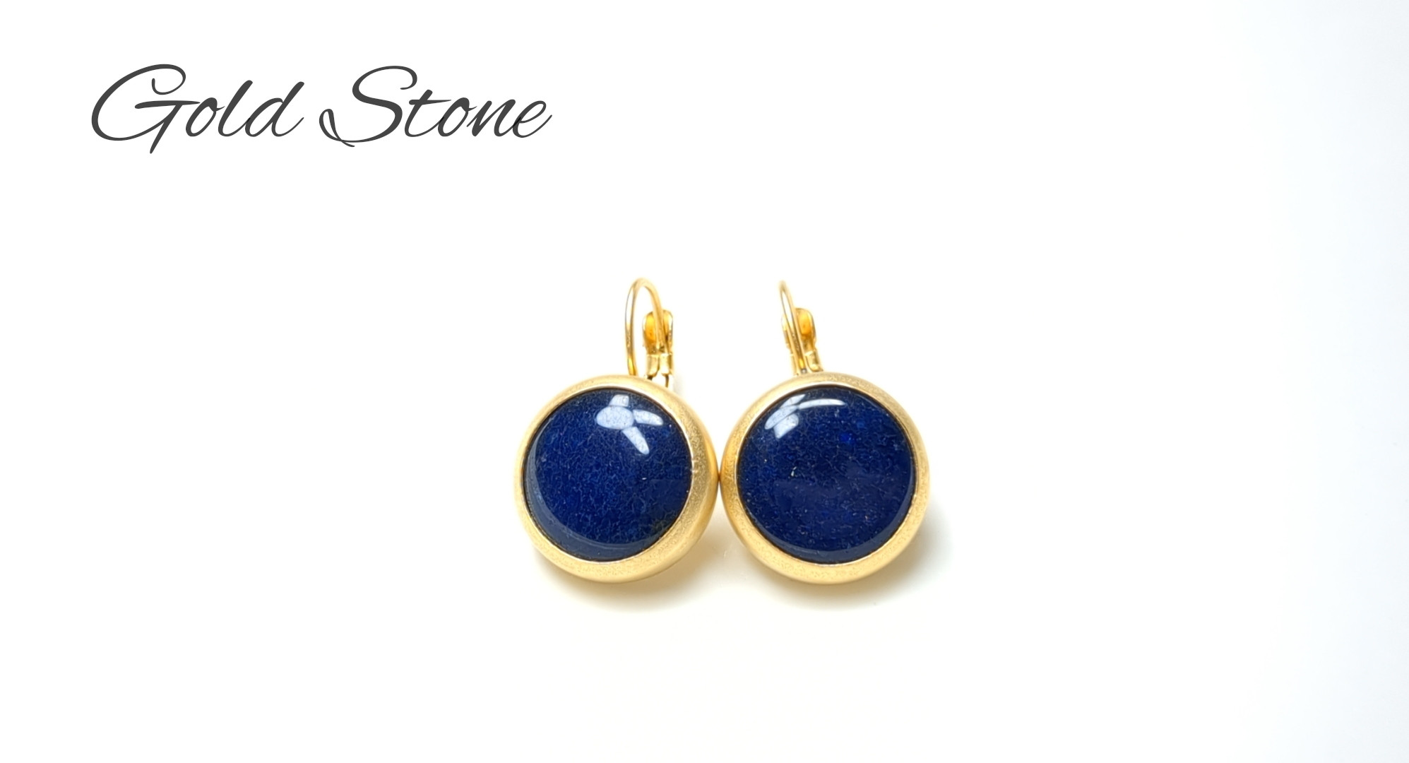 新作「ゴールドストーン」の世界でひとつの天然石ピアス