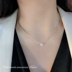 ネックレス サージカル ステンレス ネックレス ジルコニアネックレス 華奢 オフィス 可愛い シンプルネックレス 13枚目の画像