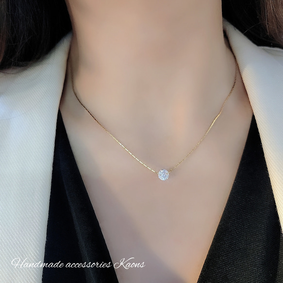 ネックレス サージカル ステンレス ネックレス ジルコニアネックレス 華奢 オフィス 可愛い シンプルネックレス 13枚目の画像
