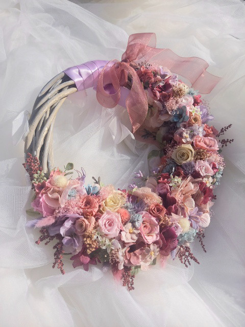 プリザーブドフラワー リース ブーケ ブートニア SET ブライダル