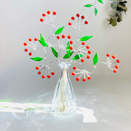 サンキライの実のワイヤークラフト スワッグ アートフラワー