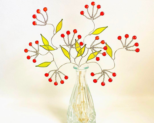 サンキライの実のワイヤークラフト スワッグ アートフラワー