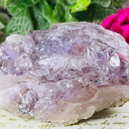 エッチドクォーツ 涅槃水晶 アメジスト クラスター 原石 蝕像 紫水晶