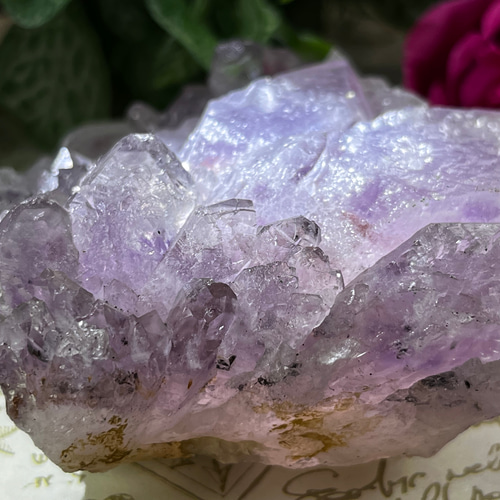 エッチドクォーツ 涅槃水晶 アメジスト クラスター 原石 蝕像 紫水晶