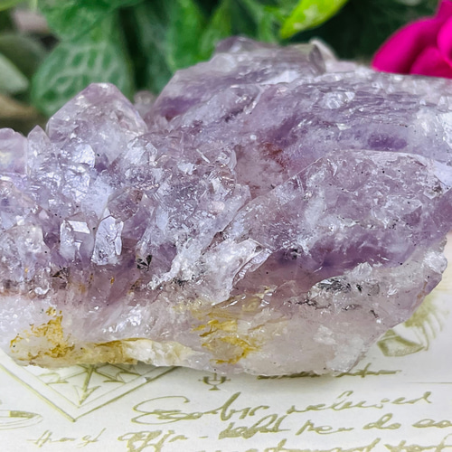 エッチドクォーツ 涅槃水晶 アメジスト クラスター 原石 蝕像 紫水晶