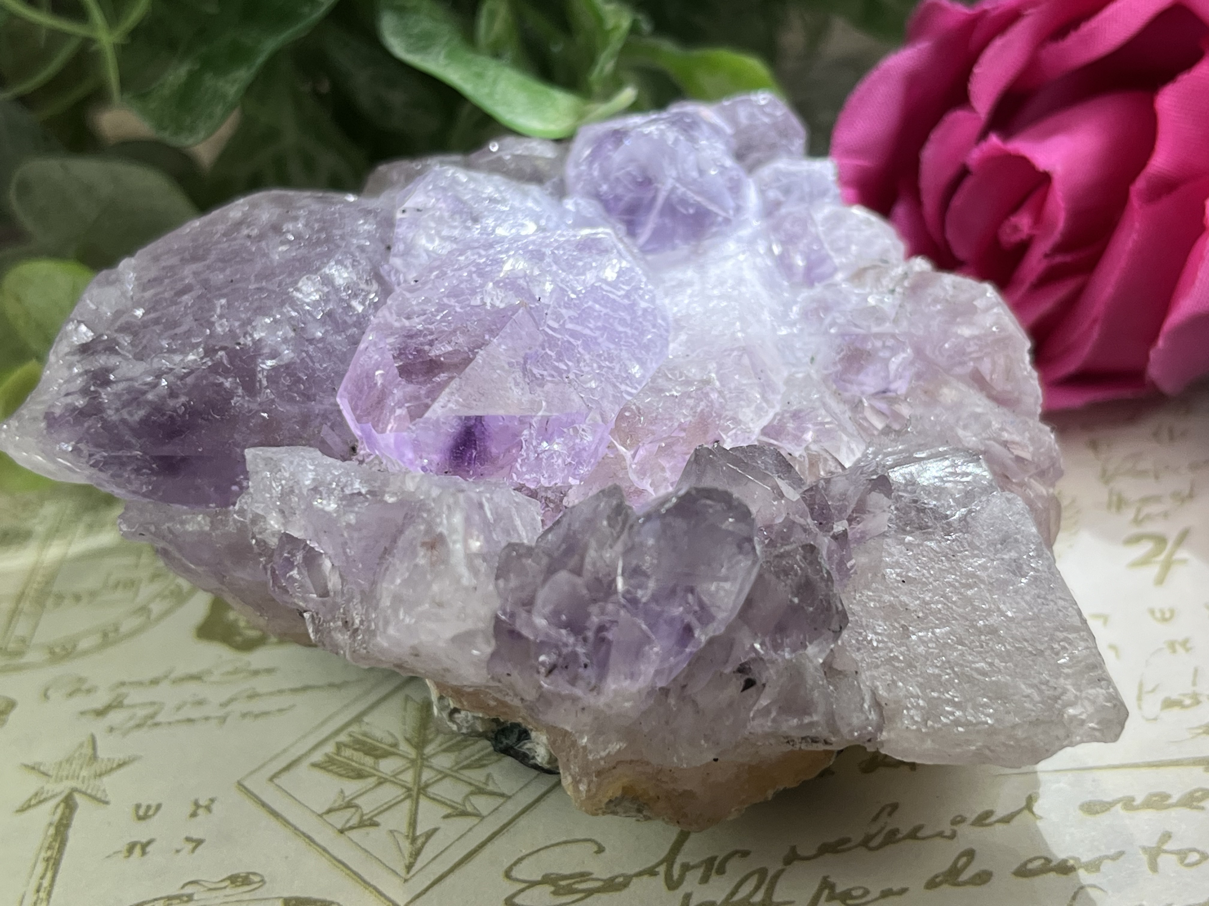 夢幻品質　秘蔵放出　永遠の愛を守護する幻の紫　奇跡のロイヤルクラウンアメジスト エッチドクォーツ涅槃水晶アメジストクラスター原石蝕像紫水晶