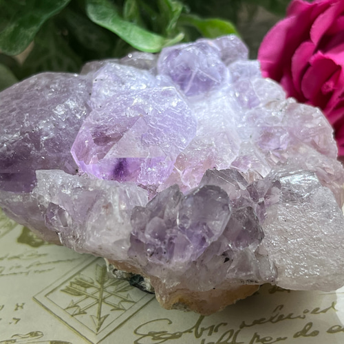 エッチドクォーツ 涅槃水晶 アメジスト クラスター 原石 蝕像 紫