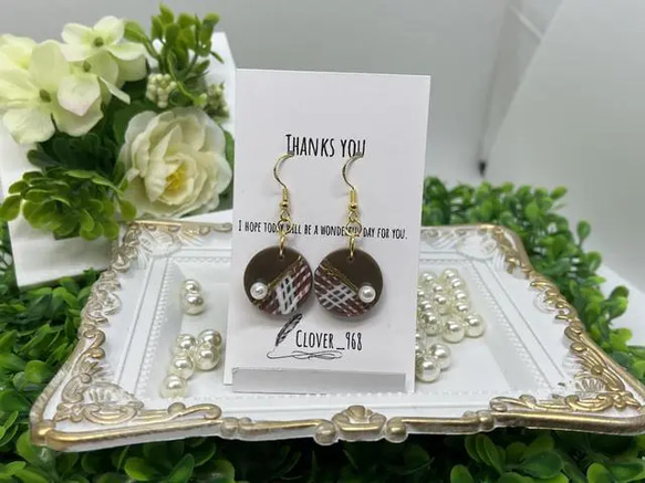 ハンドメイド レジン》バレンタインピアス 紗々 H-116 イヤリング