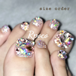 オーロラストーン埋めつくし フットネイルチップ ネイルチップ