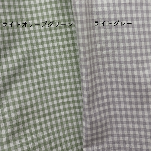 ギンガムチェック後ろプリーツトップス[ライトオリーブグリーン