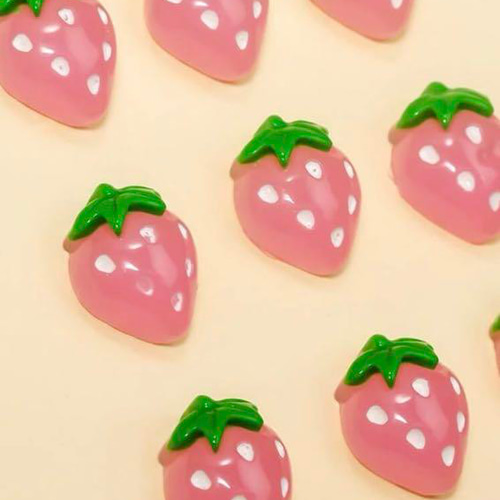 P111《2個》ネイルパーツ ピンク 苺 いちご イチゴ フルーツ 果物