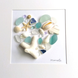 シーグラスアート 雑貨 インテリア 硝子細工 リース 海を感じる雑貨