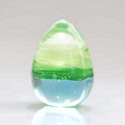 ガラスの雫の小さなオブジェ 「green water」 立体・オブジェ