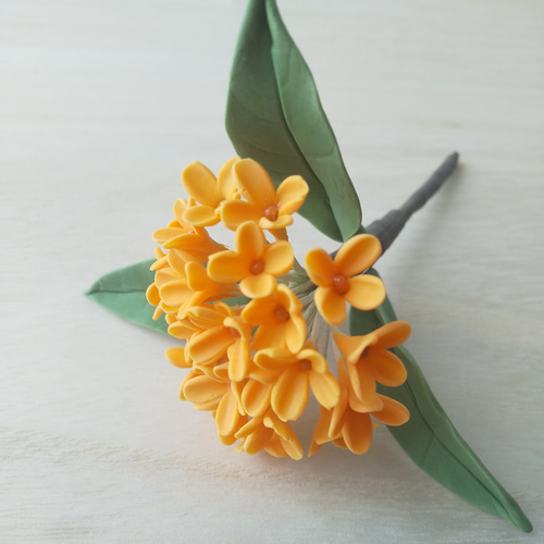 粘土の花 無香金木犀ピック 送料無料 アートフラワー フェアリークレイ