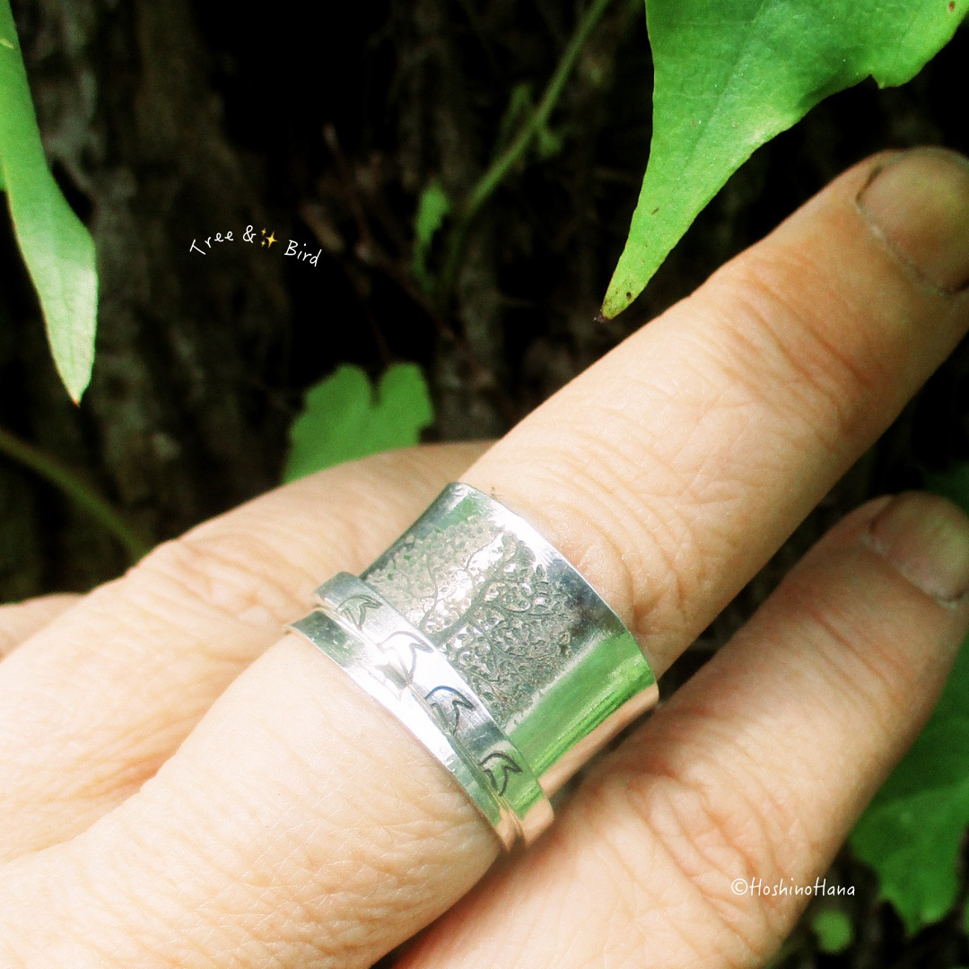 スピナーリング   ＊Tree & Bird＊生命の樹と自由の鳥＊【Sv925】