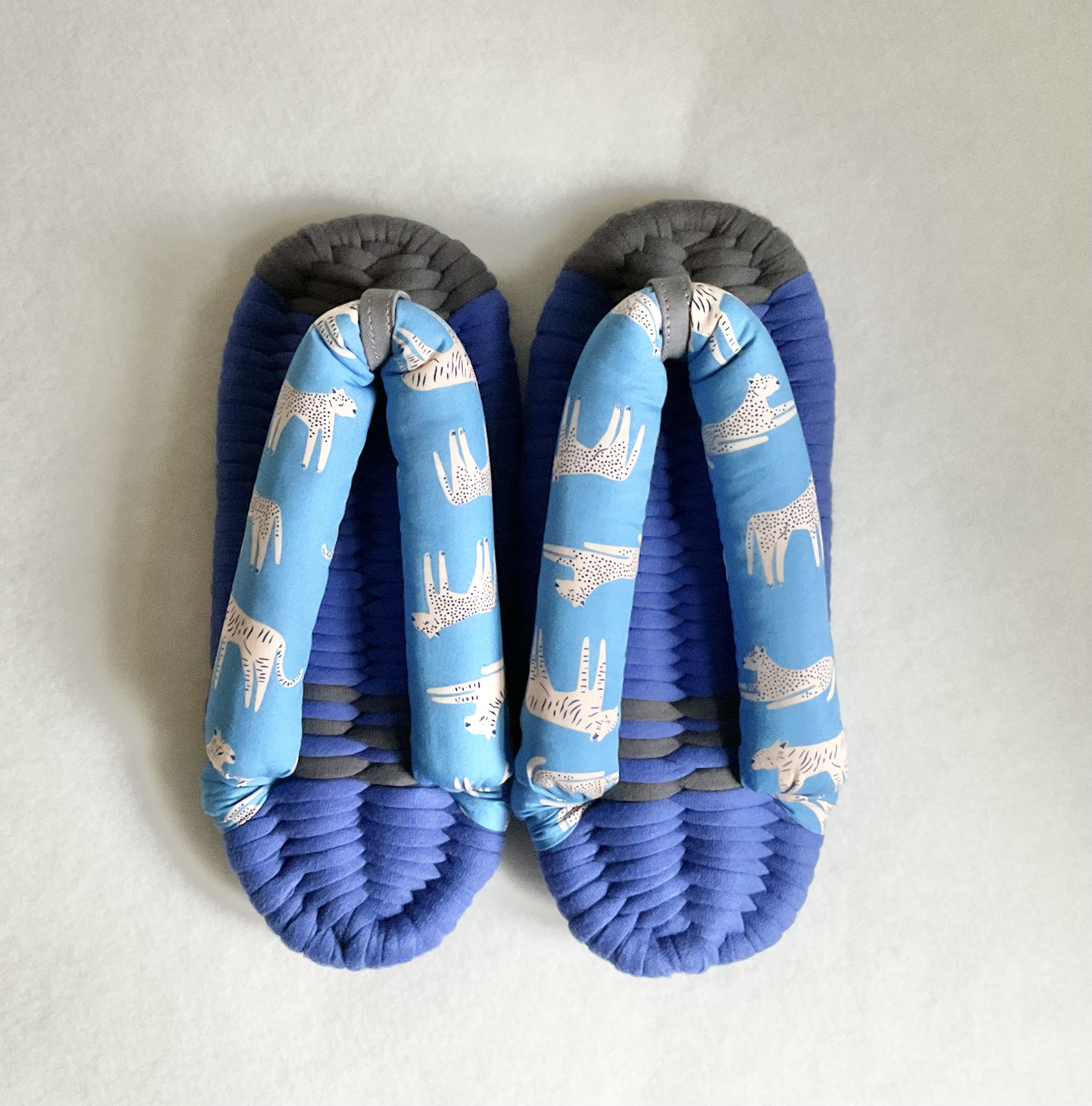 布ぞうり  Mサイズ ＊アニマル＊ ダークグレー   ネイビーブルー