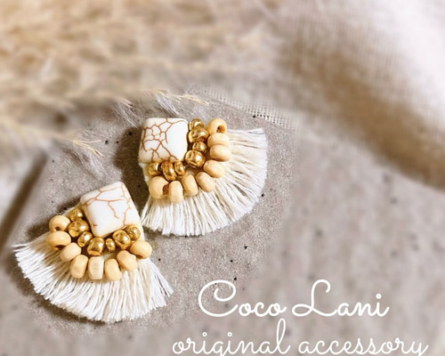 ゴールドイヤリング　ヴィンテージ　ハンドメイド vintage gold earring handmade
