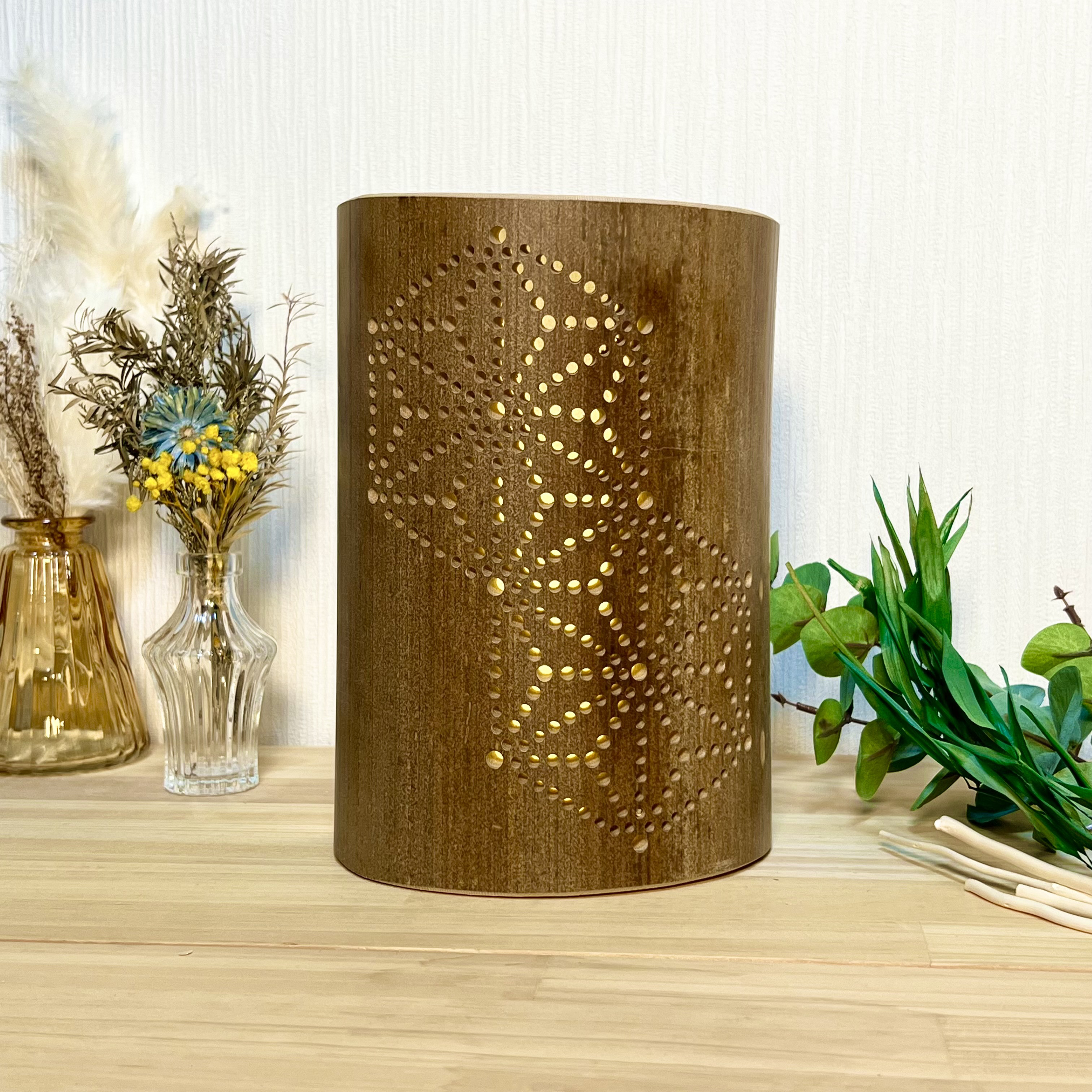 ちょもり火　竹あかり　ライト　麻柄蓮