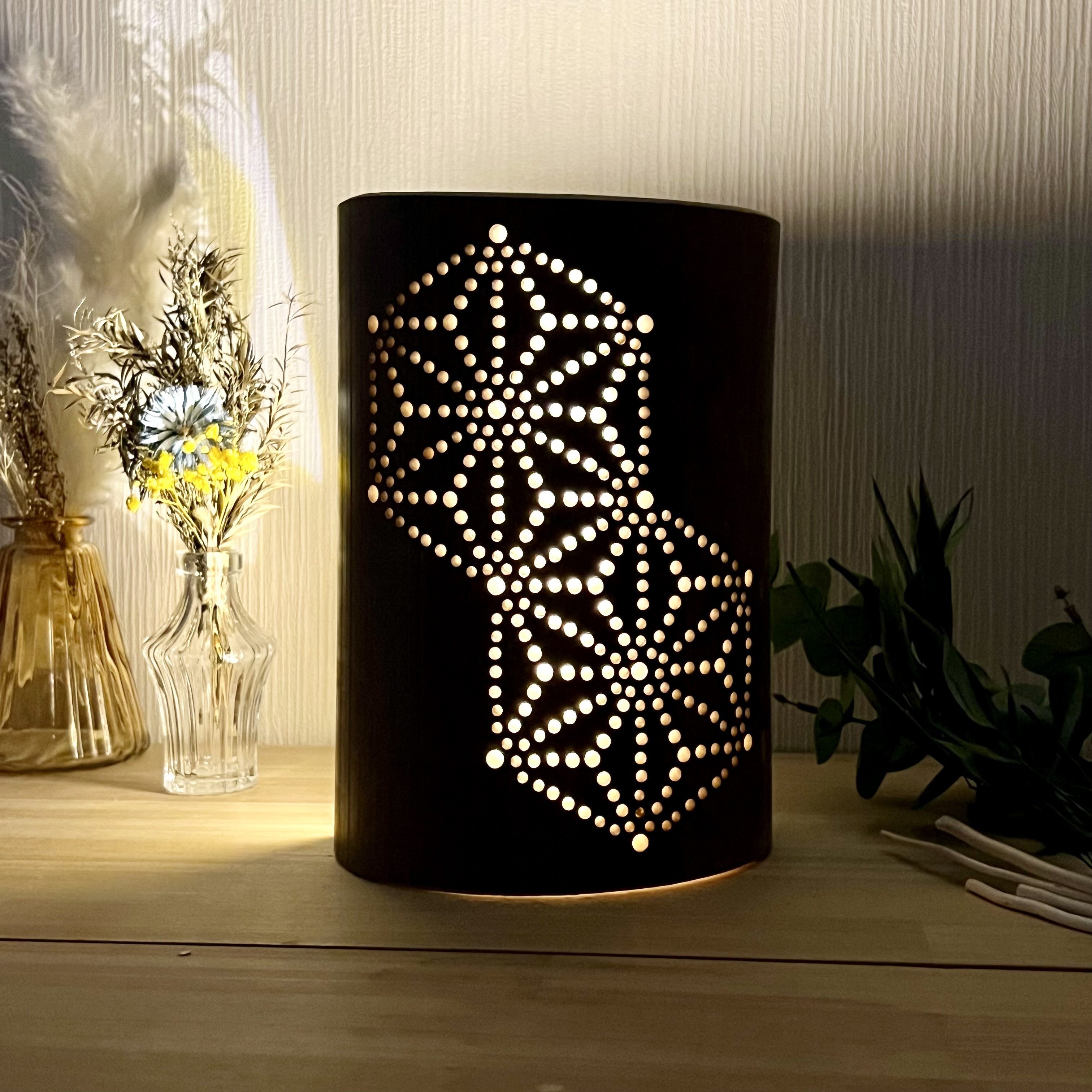 ちょもり火　竹あかり　ライト　麻柄蓮