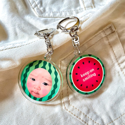 マイメロディ スイカ キーホルダー うちの子写真入りスイカキーホルダー | プチギフトにおすすめ！ 雑貨