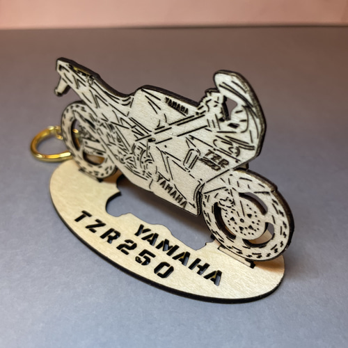 バイク ヤマハ YAMAHA TZR250 模型 木製 ウッド フィギュア スタンド