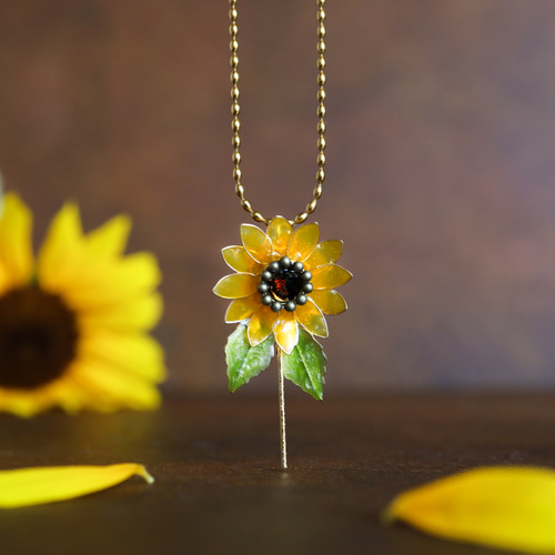 2Wayブローチ&ネックレス太陽の花ひまわり ネックレス・ペンダント