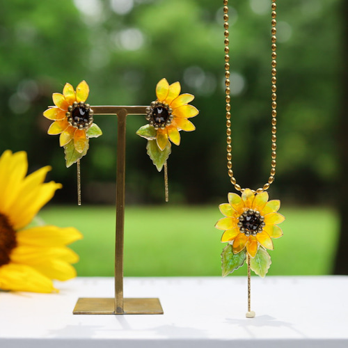 2Wayブローチ&ネックレス太陽の花ひまわり ネックレス・ペンダント