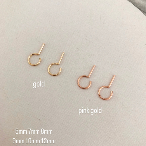 14kgf 】【silver925】8mm シンプル キャッチレスフープピアス