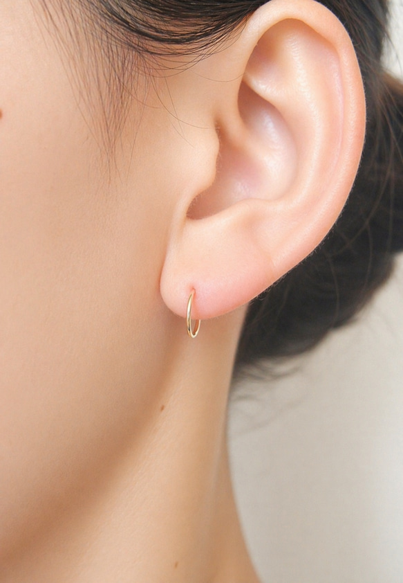 8mm シンプルキャッチレスフープピアス #3・#84 ピアス（フープ） La