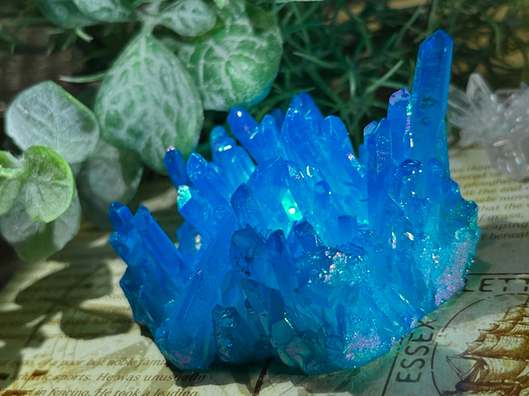 七色の夢✨　オーラ水晶　クリスタル　クラスター　原石 