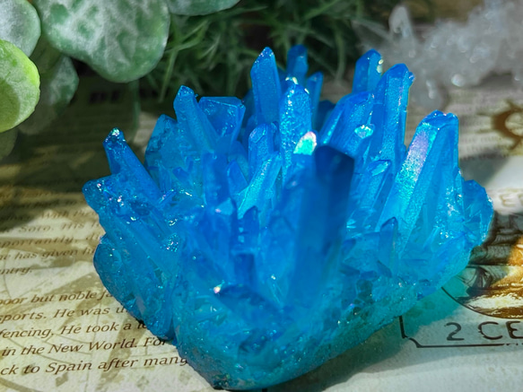 七色の夢✨　オーラ水晶　クリスタル　クラスター　原石 