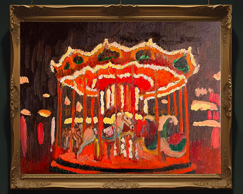 32×41㎝「夕方の部屋の中 D」油彩・原画・F6 32×41㎝「夕方の部屋の中 D」油彩・原画・F6 32×41