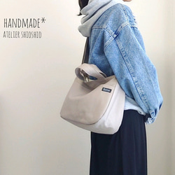 カラー選べます】帆布 ラウンドショルダーバッグ /トートバック