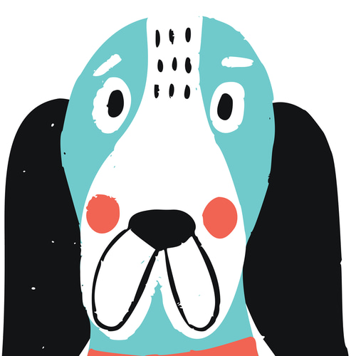 子供向けアートポスター ベストフレンド犬 スカンジナビアデザイン