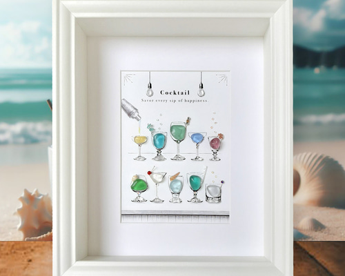 海の恵みのカクテル10 “Candy”〉シーグラスアート その他アート