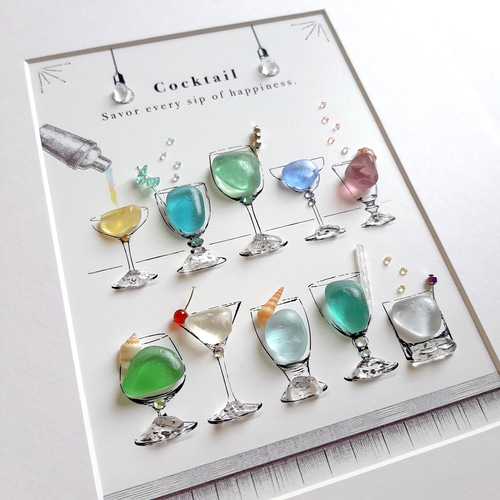 海の恵みのカクテル10 “Candy”〉シーグラスアート その他アート 海の恵みのカクテル10 “Candy”〉シーグラスアート その他アート