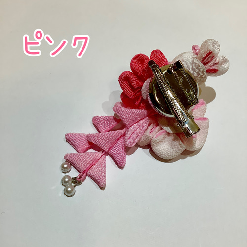 七五三 髪飾り うさぎ つまみ細工 キッズ ヘアクリップ・バナナ