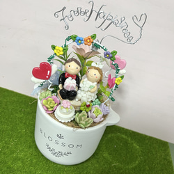 多肉植物寄せ植え〜樹脂粘土レジン(粘土細工)ガーデンピック