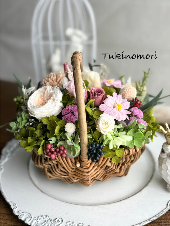 ドライフラワー 花かごアレンジ① ドライフラワーのバスケットアレンジ⚘】カゴを使ったアレンジ方法